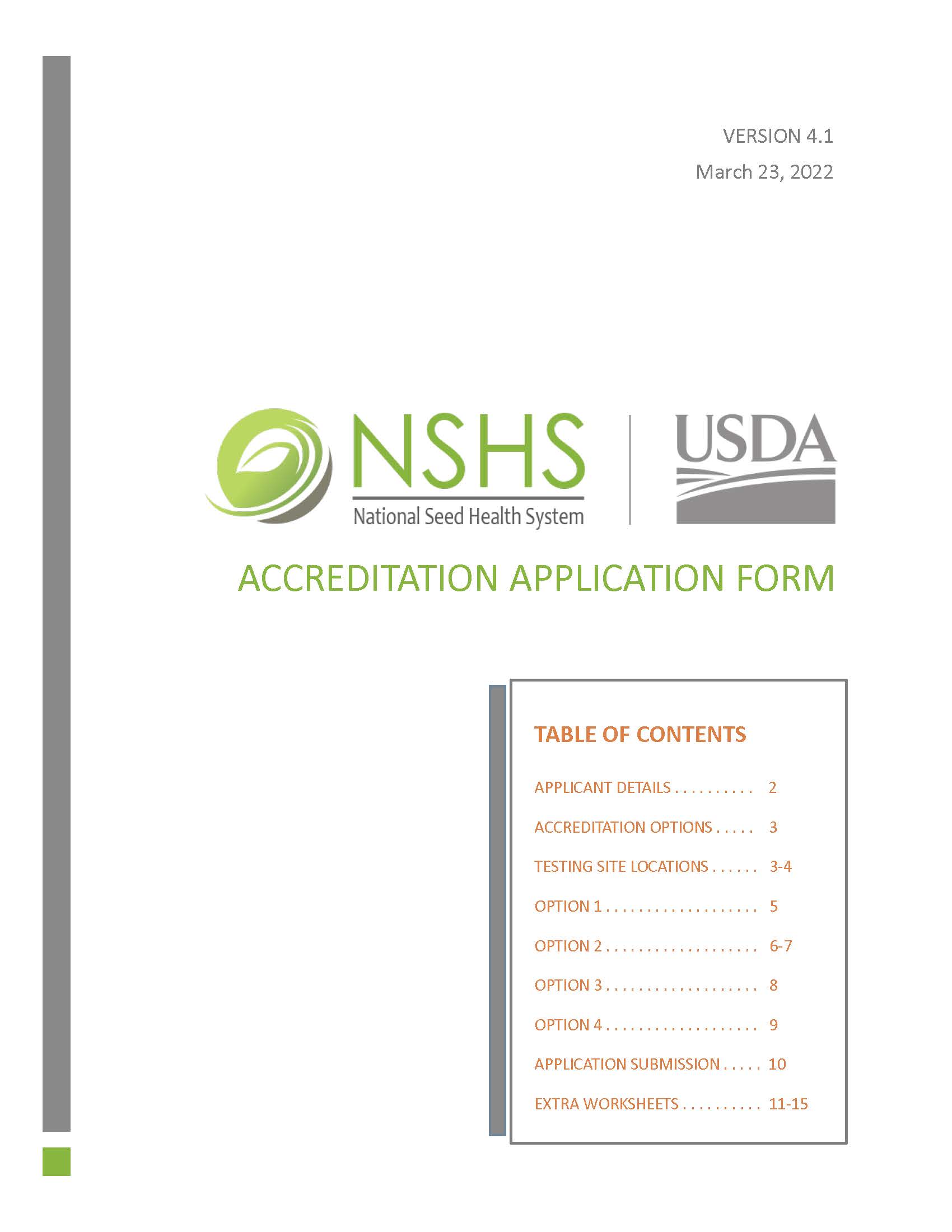 NSHS Accreditation Application